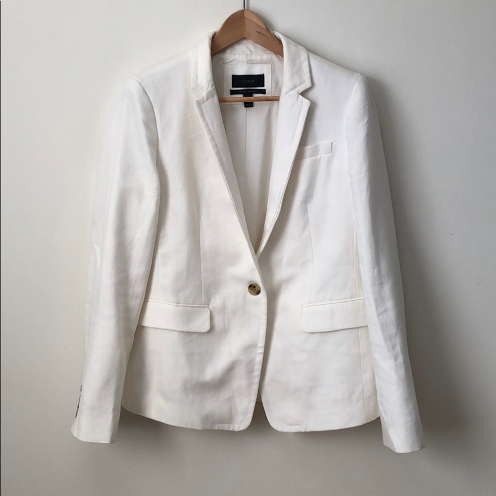 J. Crew Women’s Regent Blazer in White Linen 10